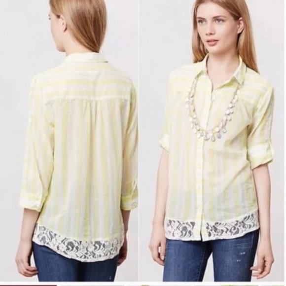 Anthropologie Edme & Esyllte Sunlit striped top 4 - Picture 2 of 2